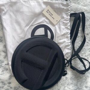 Telfar Black Large Pill Round Bag